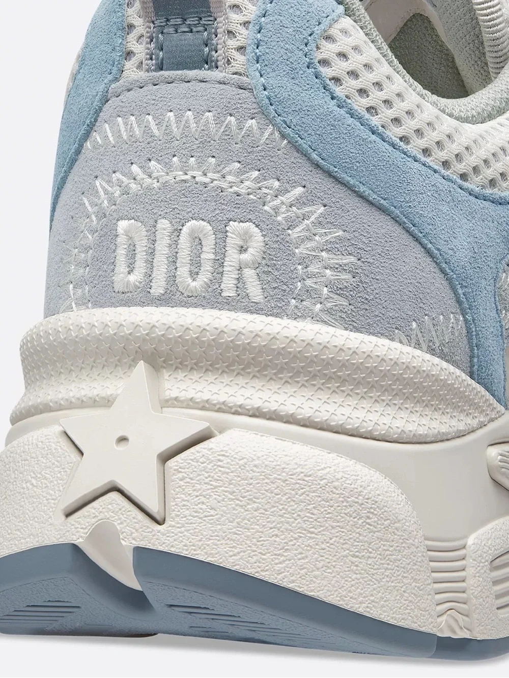 Dior Chrono Sneaker / Gray-Blue Mesh and Suede Calfskin